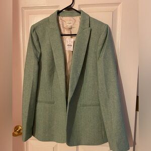 Jcrew factory green herringbone blazer, size 12, NWT